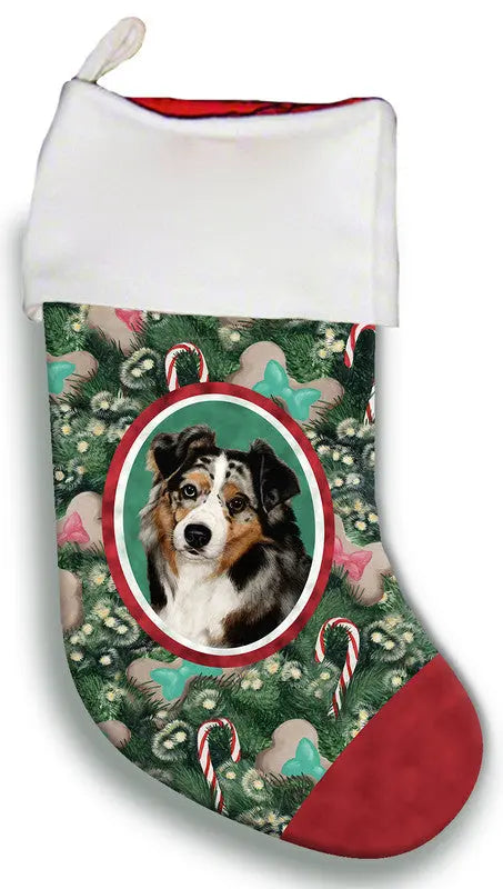 Australian Shepherd  Blue Merle - Best of Breed Christmas Stocking Best of Breed