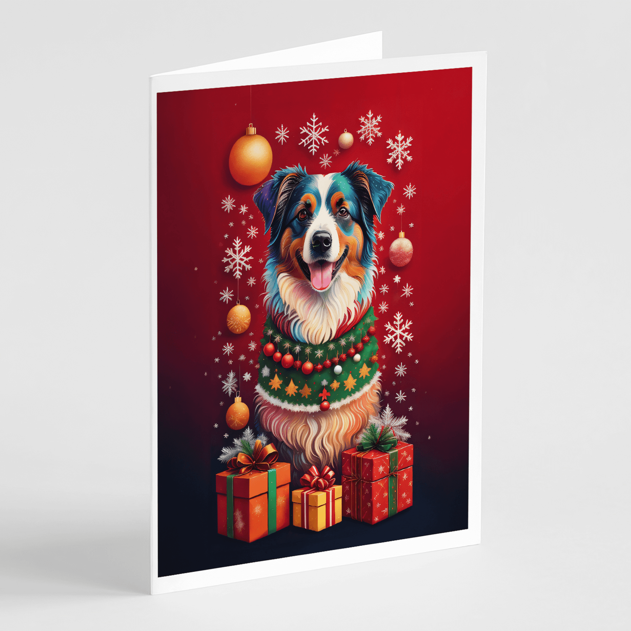 Australian Shepherd Holiday Christmas Greeting Cards Pack of 8 Caroline's Treasures