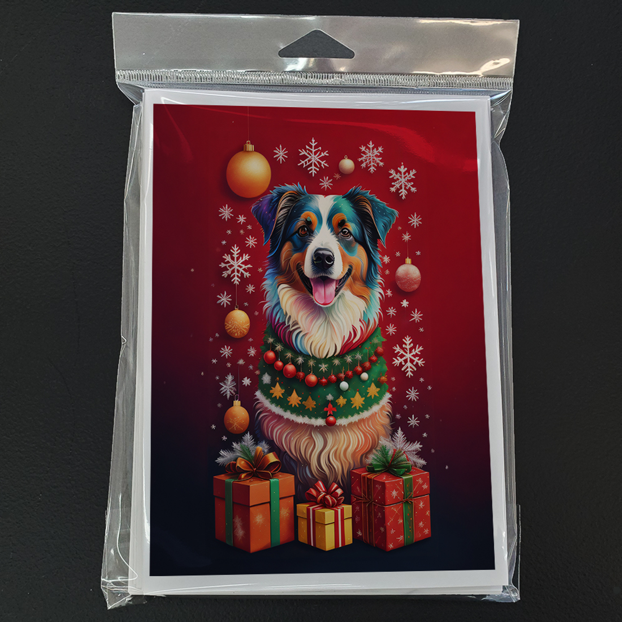 Australian Shepherd Holiday Christmas Greeting Cards Pack of 8 Caroline's Treasures