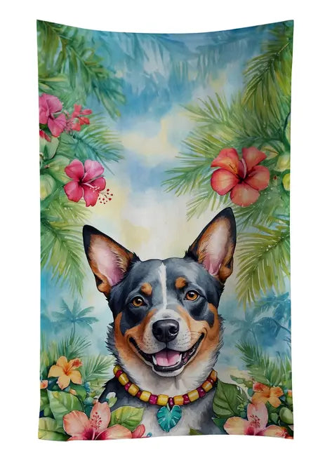 Australian Shepherd Luau Pair of Pot Holders Caroline's Treasures