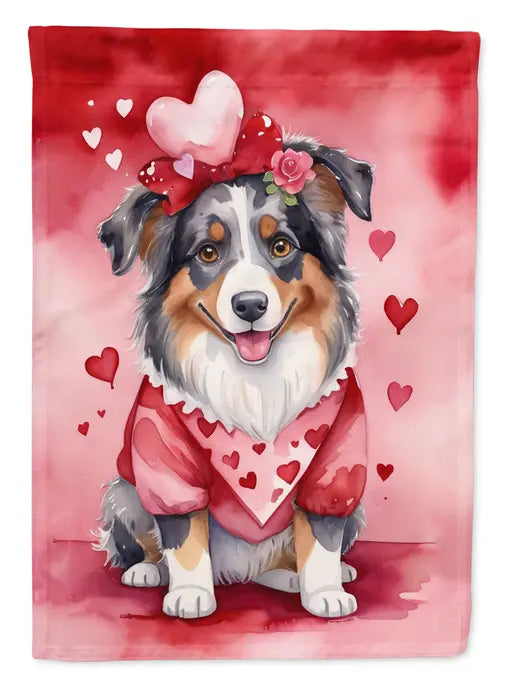 Australian Shepherd My Valentine Garden Flag Caroline's Treasures