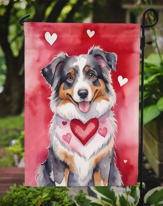 Australian Shepherd My Valentine Garden Flag Caroline's Treasures