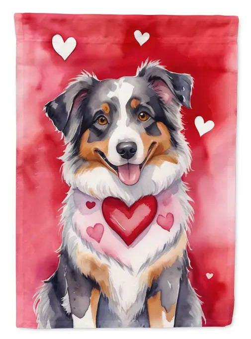 Australian Shepherd My Valentine Garden Flag Caroline's Treasures