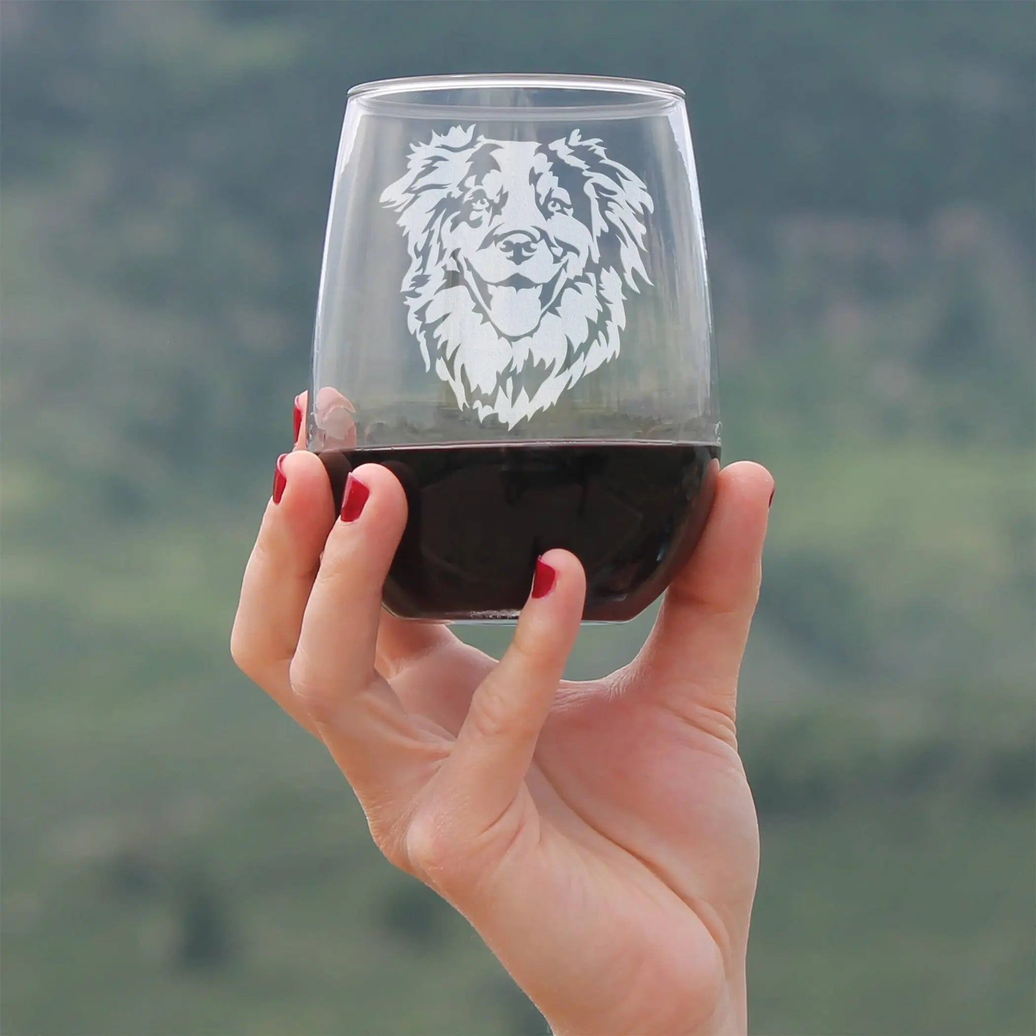 Australian Shepherd Stemless Wine Glass - Dog Gifts Bevvee