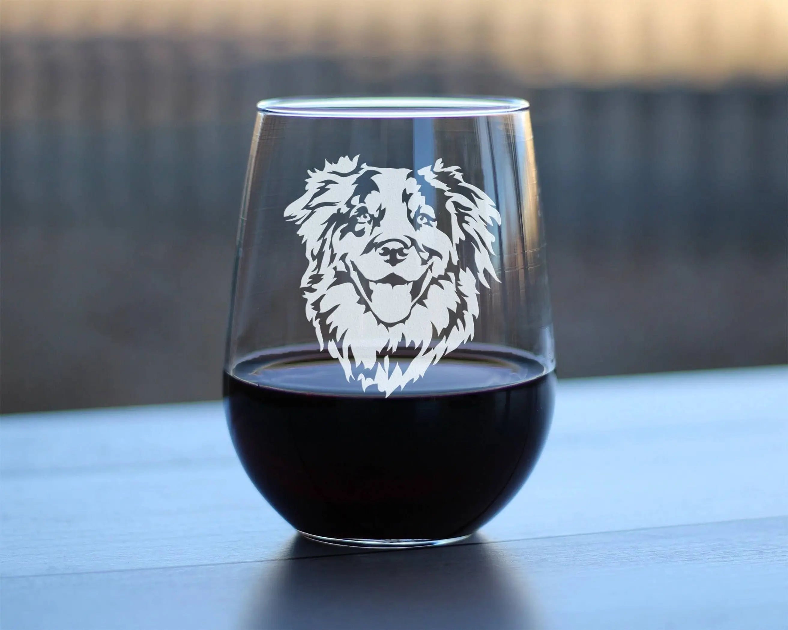 Australian Shepherd Stemless Wine Glass - Dog Gifts Bevvee