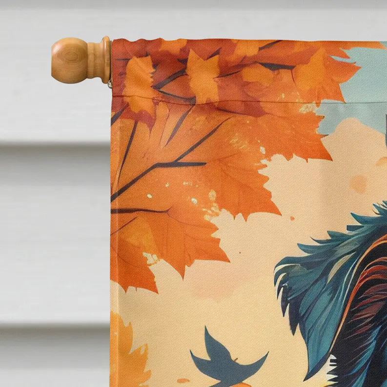 Australian Shepherd Terrier Fall House Flag Caroline's Treasures