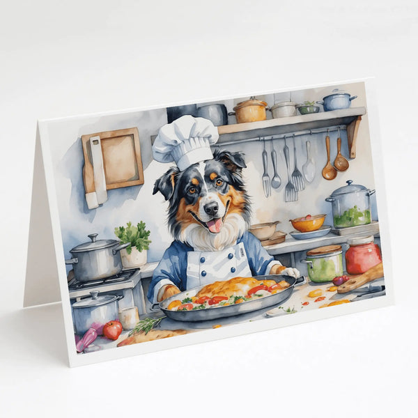 Australian Shepherd The Chef Greeting Cards Pack of 8 Caroline's Treasures