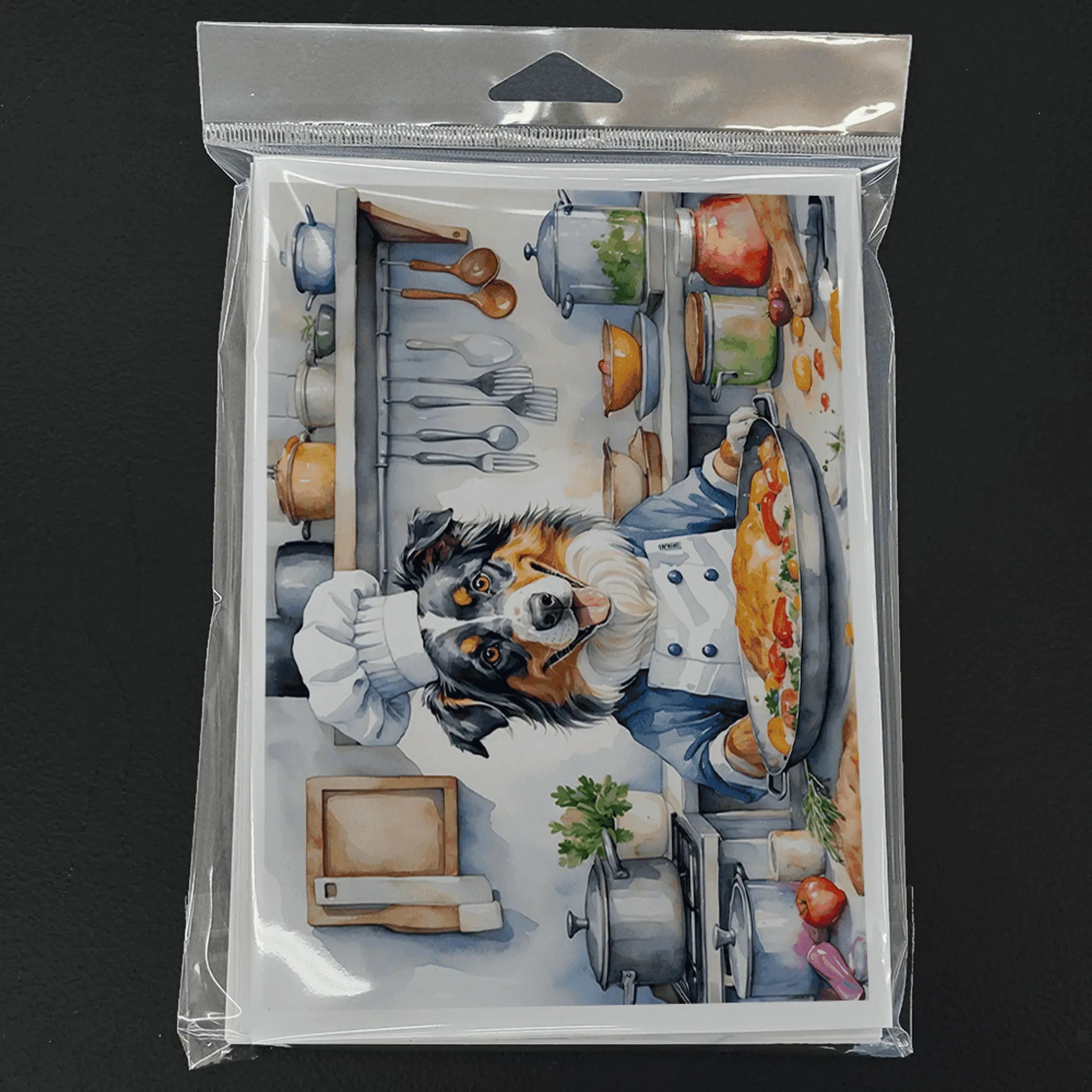 Australian Shepherd The Chef Greeting Cards Pack of 8 Caroline's Treasures