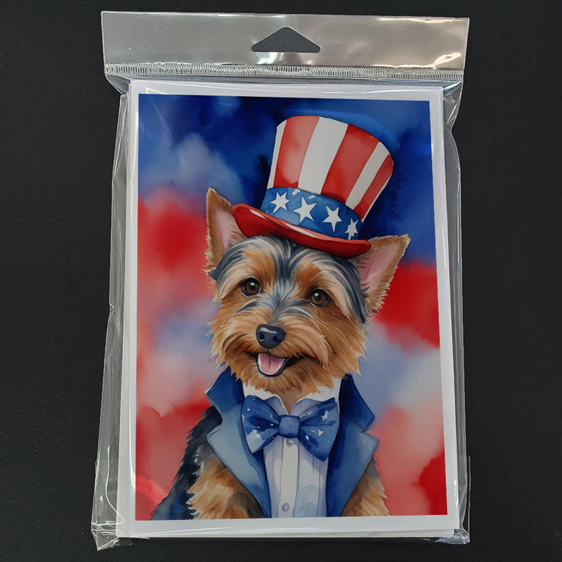 Australian Terrier Patriotic American Greeting Cards Pack of 8 Caroline's Treasures