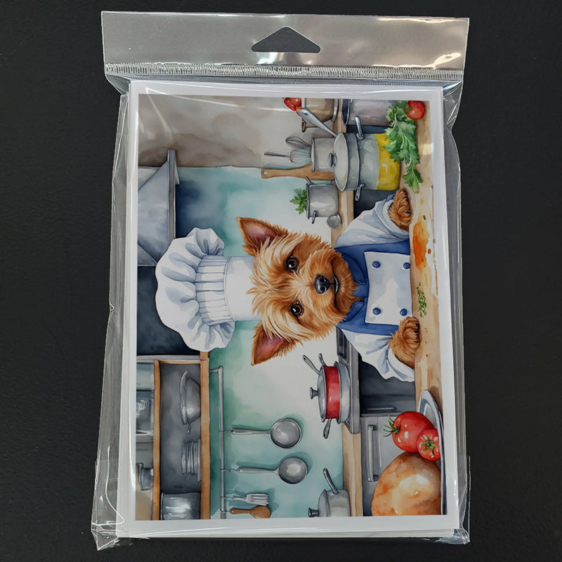 Australian Terrier The Chef Greeting Cards Pack of 8 Caroline's Treasures