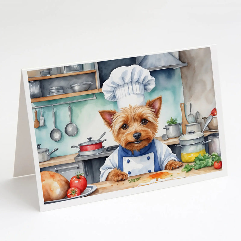 Australian Terrier The Chef Greeting Cards Pack of 8 Caroline's Treasures