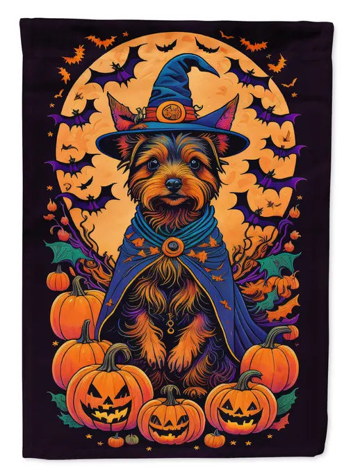 Australian Terrier Witchy Halloween House Flag Caroline's Treasures