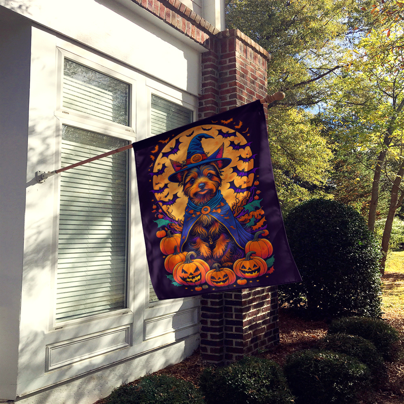 Australian Terrier Witchy Halloween House Flag Caroline's Treasures