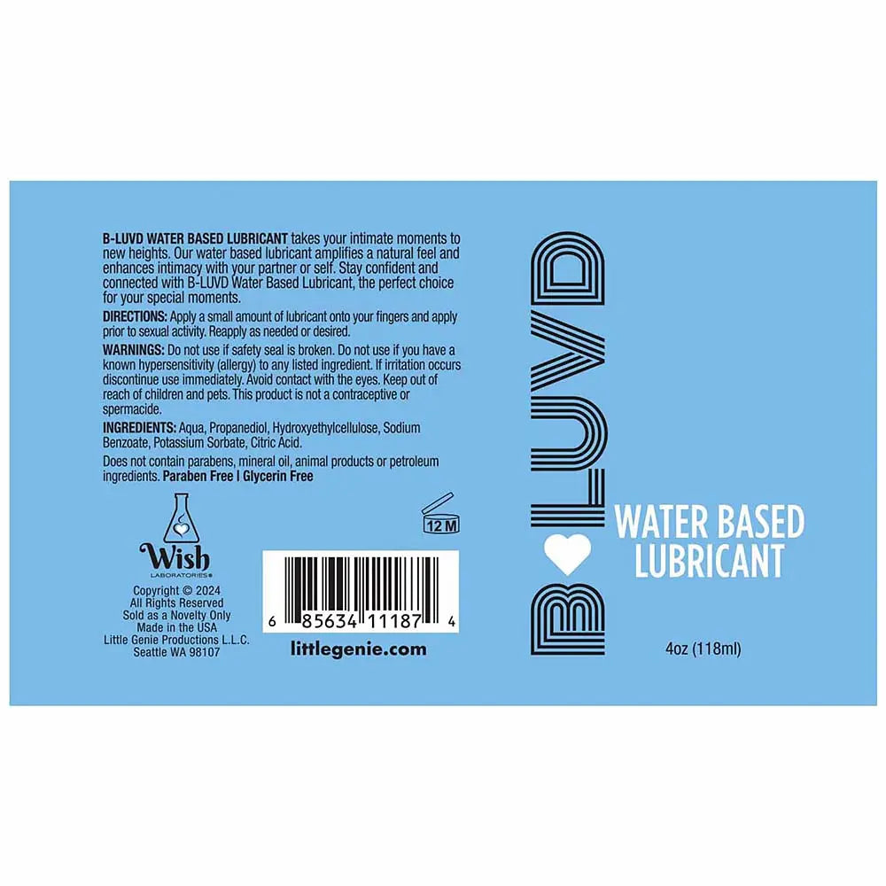 B-Luvd Water-Based Lubricant 4oz Little Genie