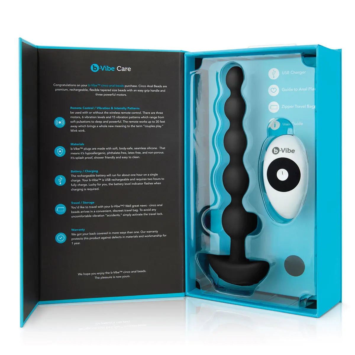 B-Vibe Cinco Beads - Black B-Vibe