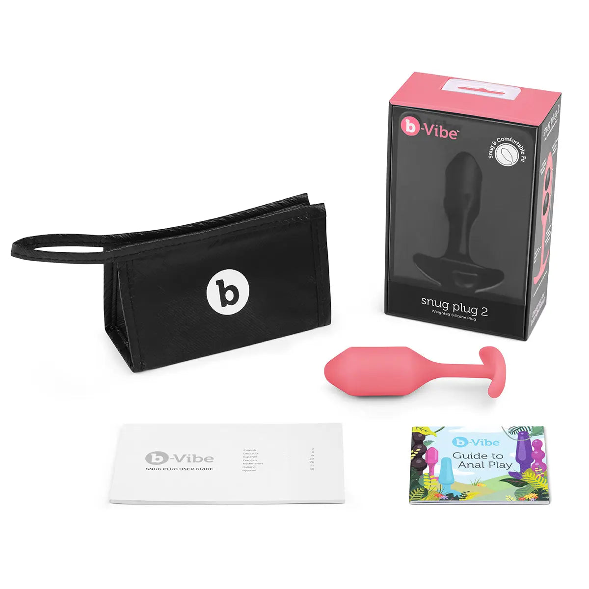 B-Vibe Snug Plug 2 (M) - Coral B-Vibe