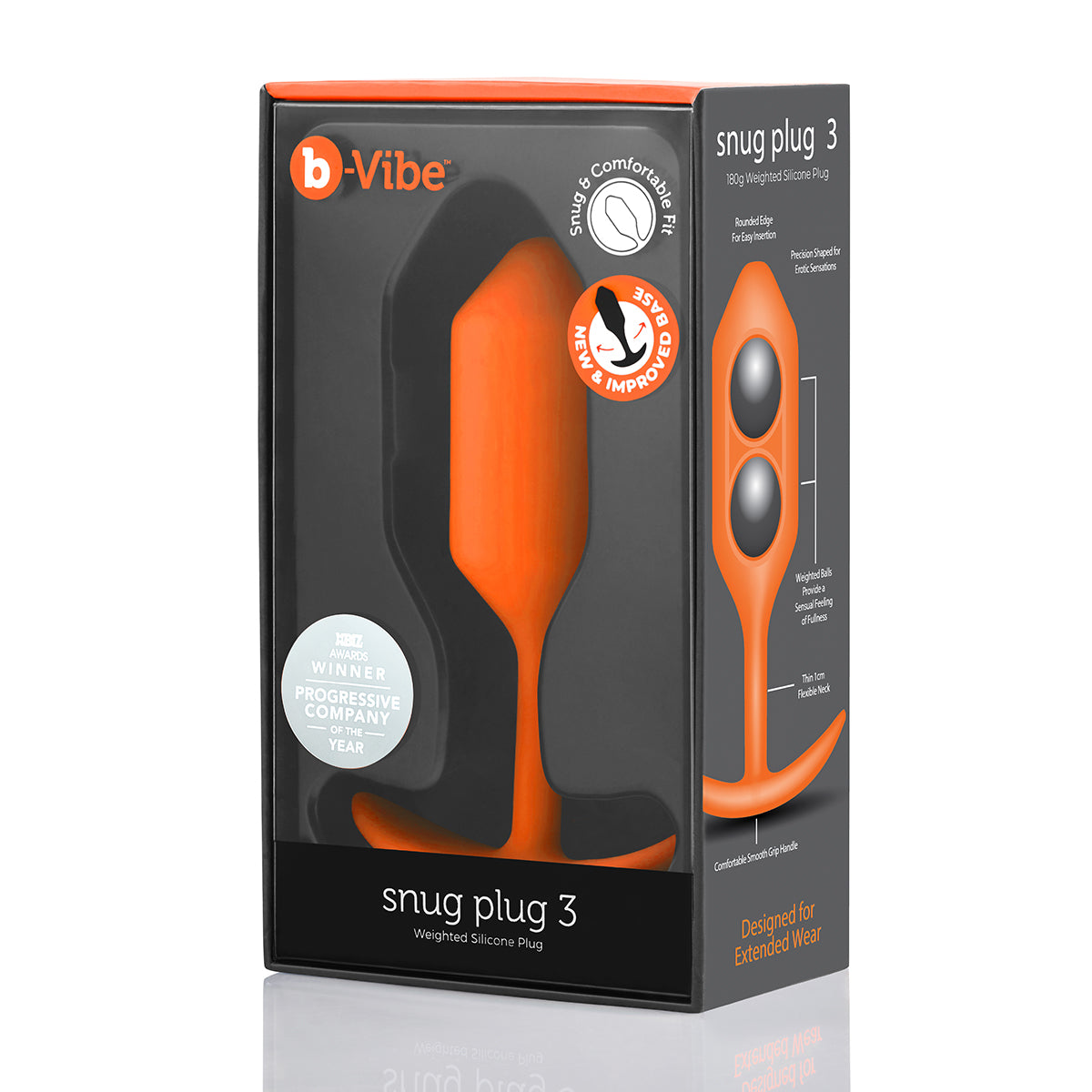 B-Vibe Snug Plug 3 (L) - Orange B-Vibe
