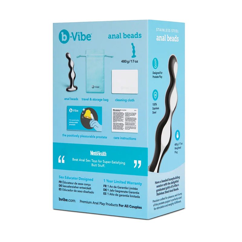 B-Vibe Stainless Steel Anal Beads - GreatEagleInc