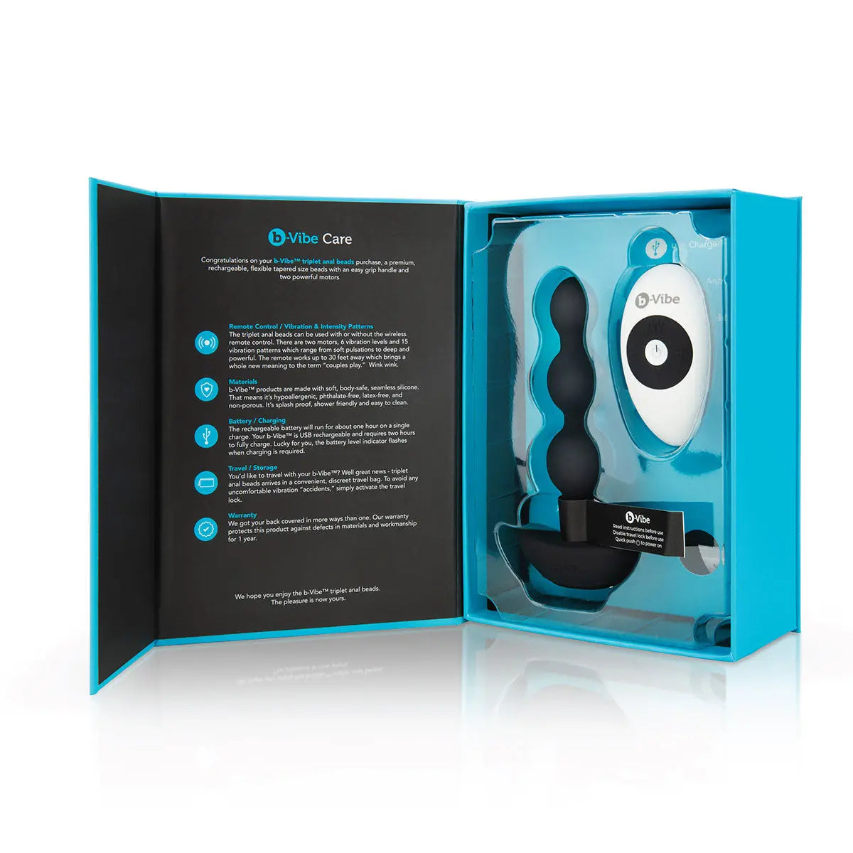 B-Vibe Triplet Beads - Black B-Vibe