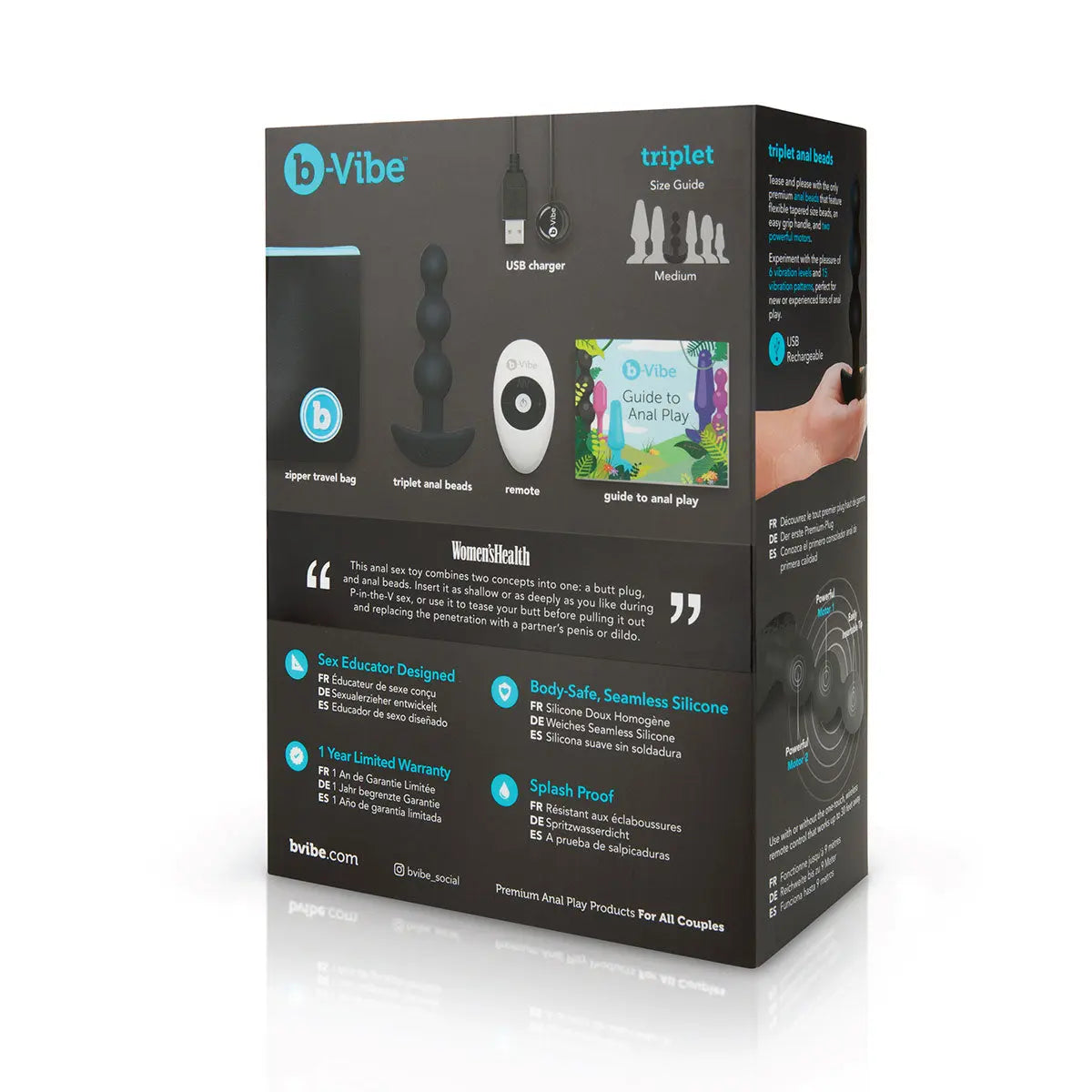 B-Vibe Triplet Beads - Black B-Vibe