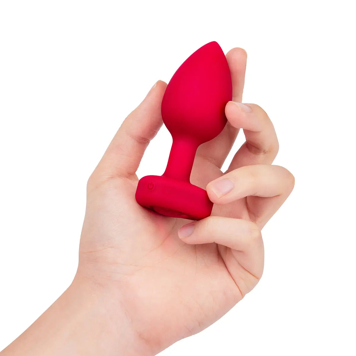 B-Vibe Vibrating Heart Plug Medium/Large - Scarlet Ruby B-Vibe