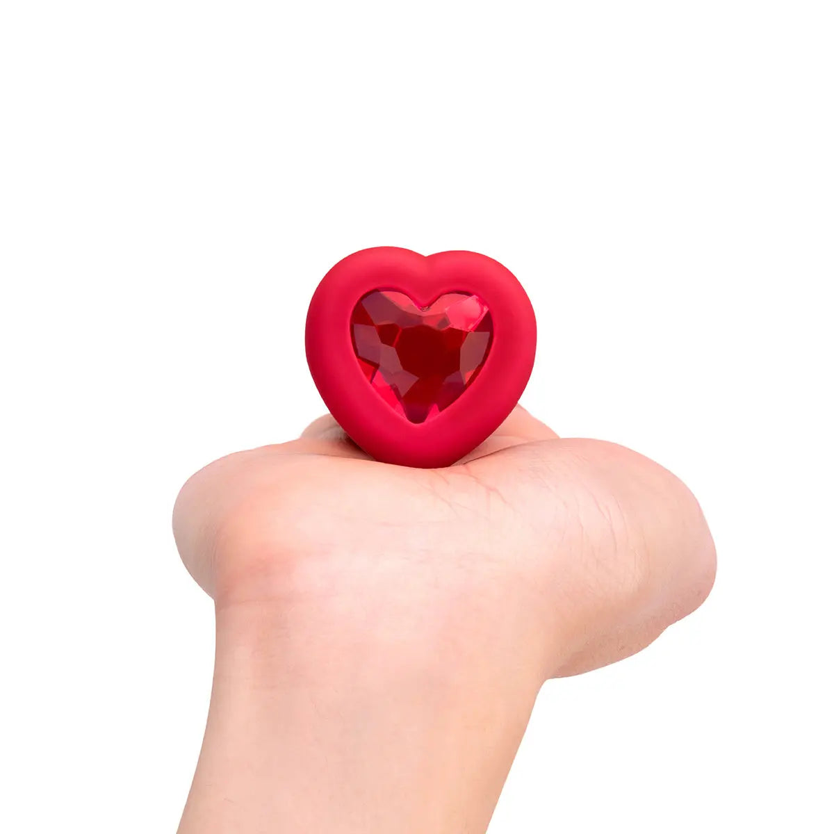 B-Vibe Vibrating Heart Plug Medium/Large - Scarlet Ruby B-Vibe