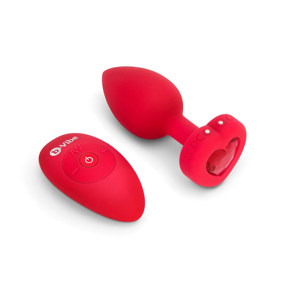 B-Vibe Vibrating Heart Plug Medium/Large - Scarlet Ruby B-Vibe