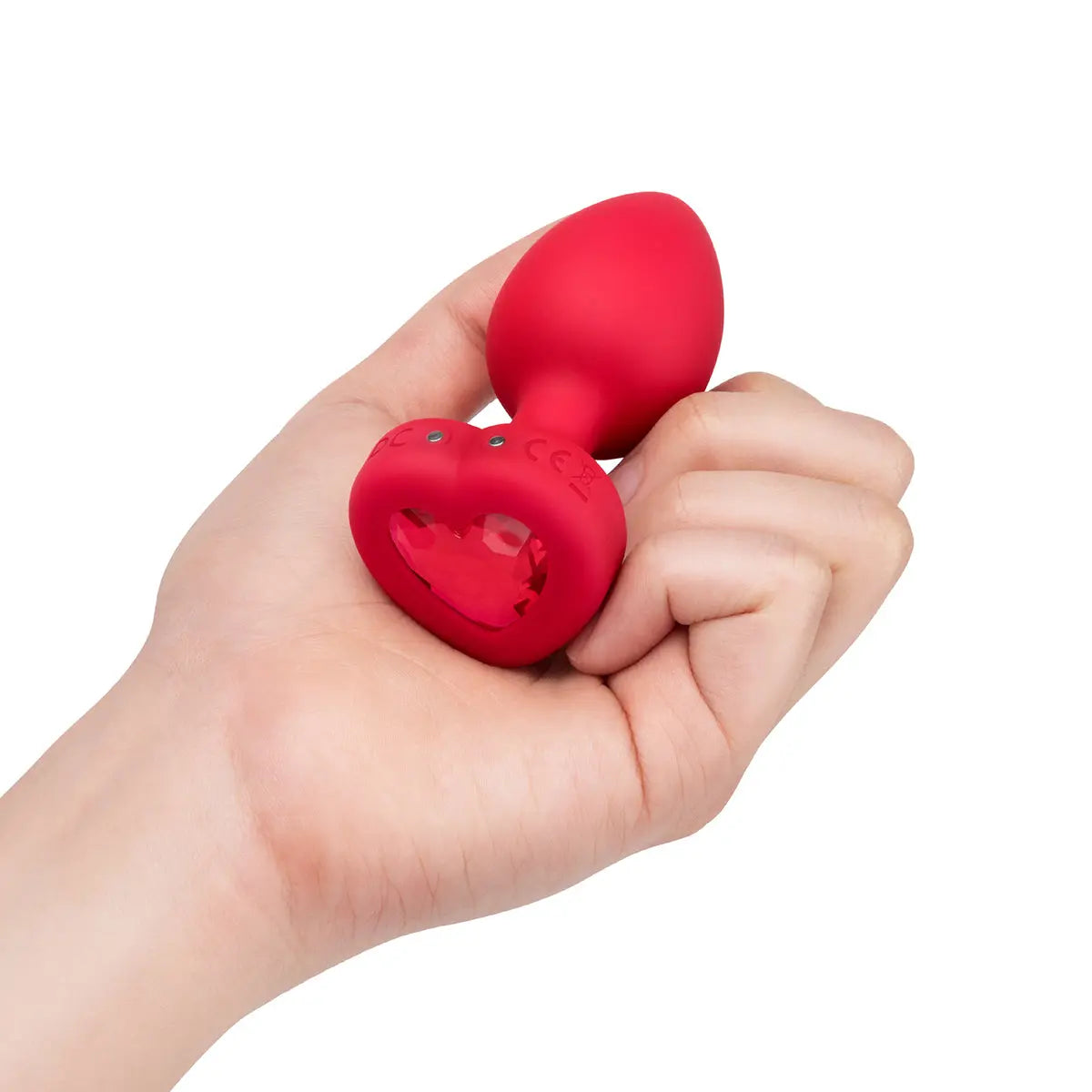 B-Vibe Vibrating Heart Plug Medium/Large - Scarlet Ruby B-Vibe