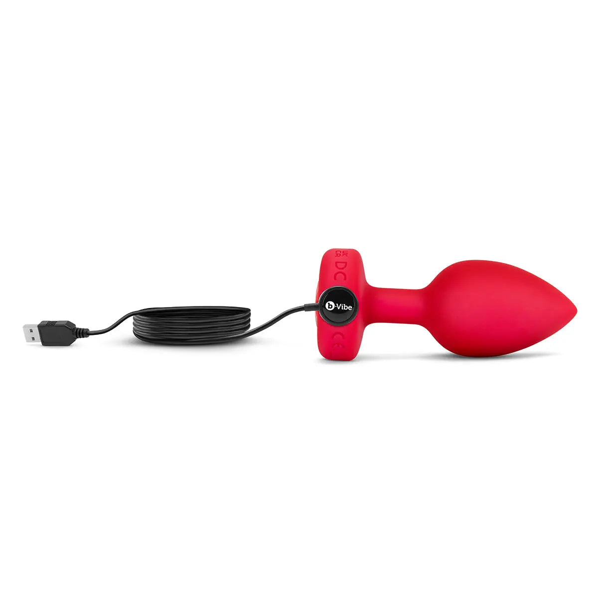 B-Vibe Vibrating Heart Plug Medium/Large - Scarlet Ruby B-Vibe