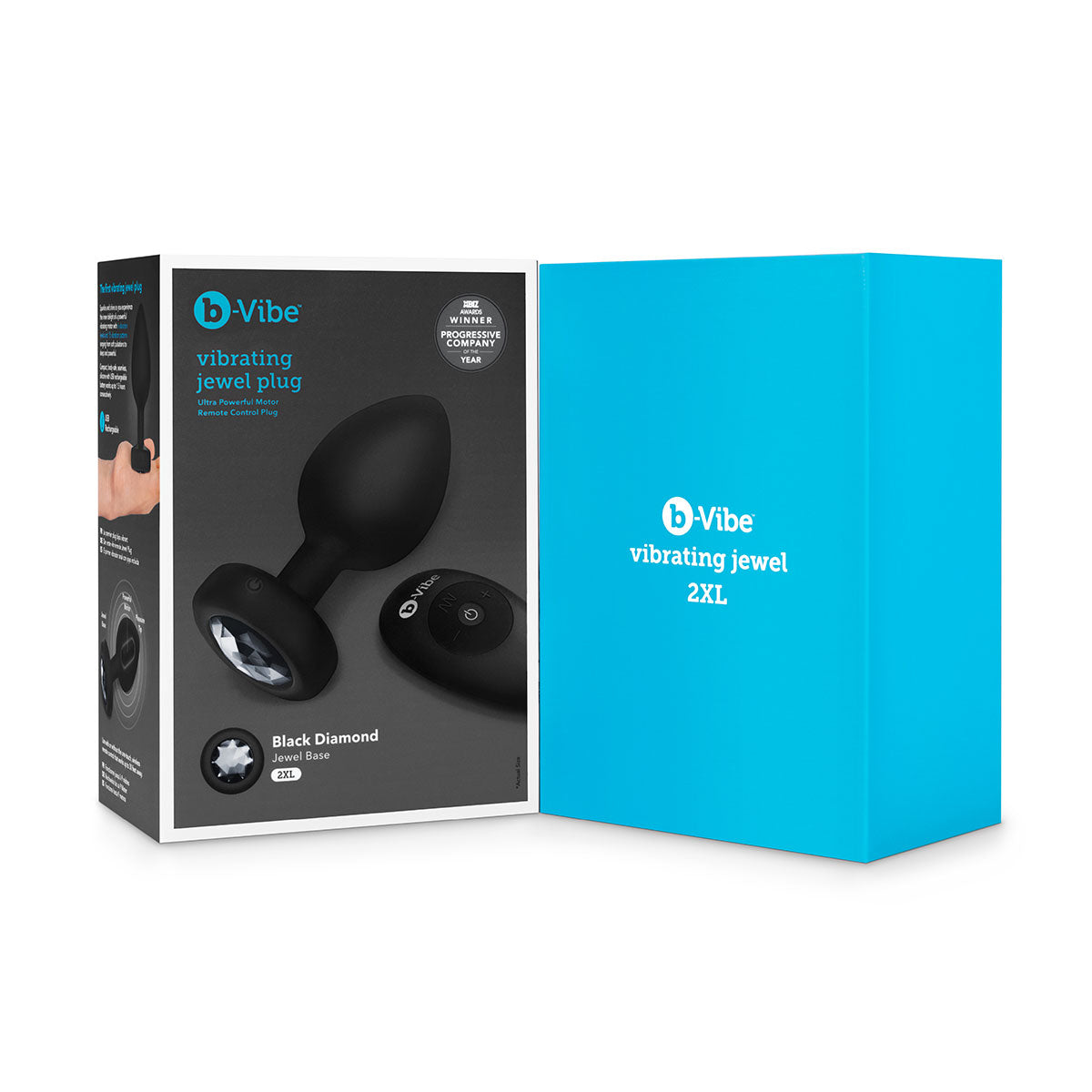 B-Vibe Vibrating Jewel Plug 2XL - Black B-Vibe