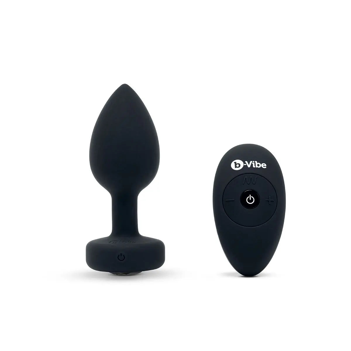 B-Vibe Vibrating Jewel Plug Medium/Large - Black B-Vibe