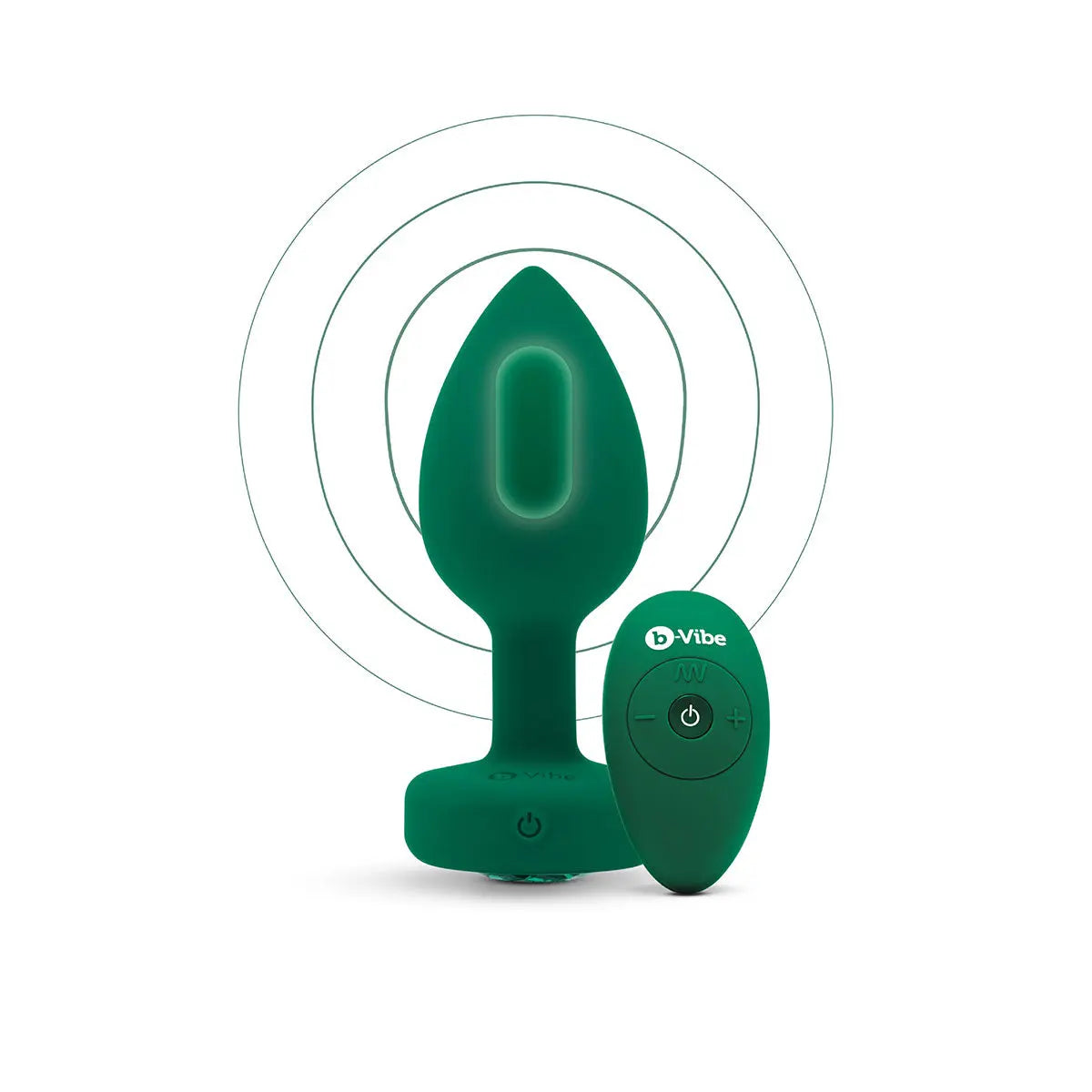 B-Vibe Vibrating Jewel Plug Medium/Large - Emerald B-Vibe