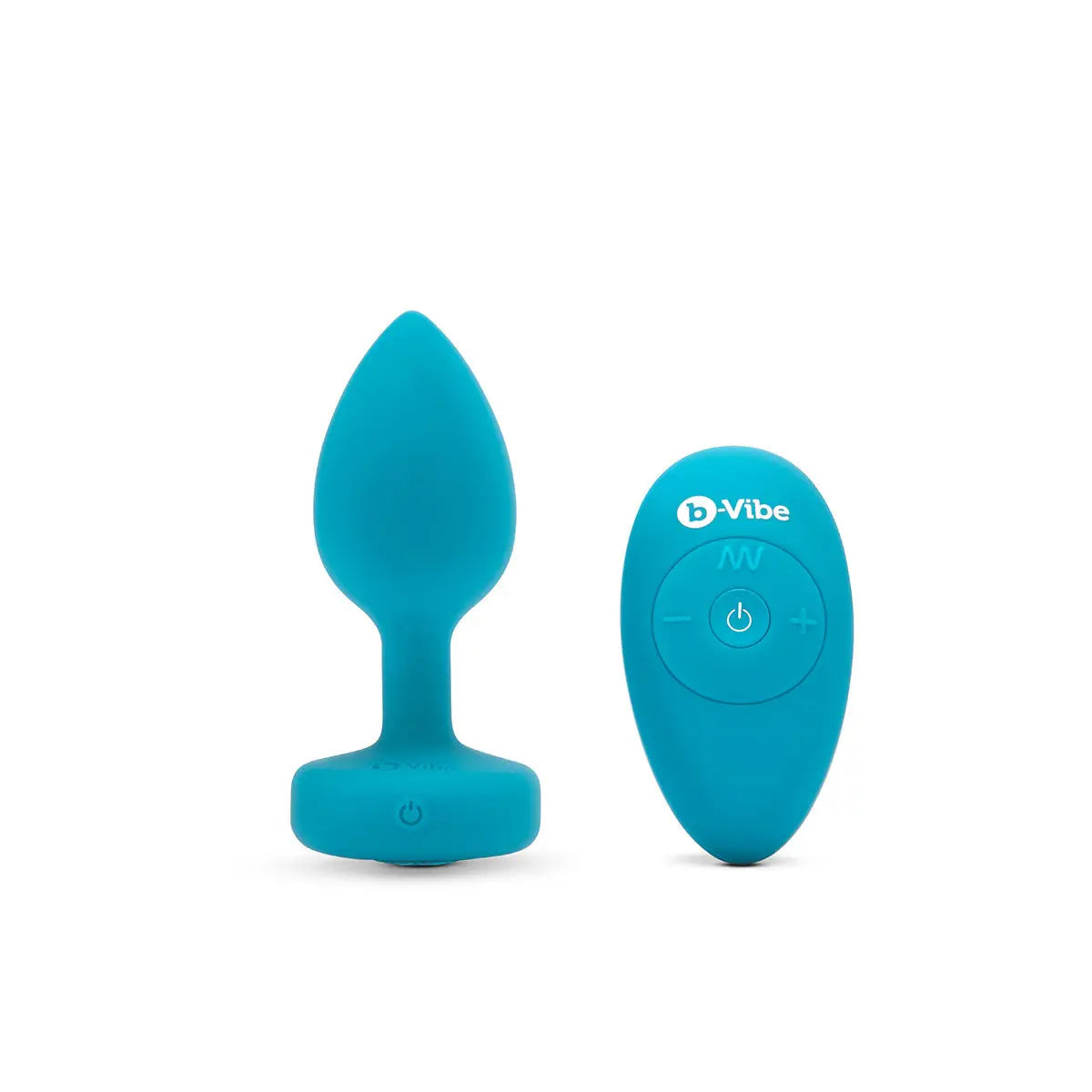 B-Vibe Vibrating Jewel Plug Small/Medium - Aqua B-Vibe