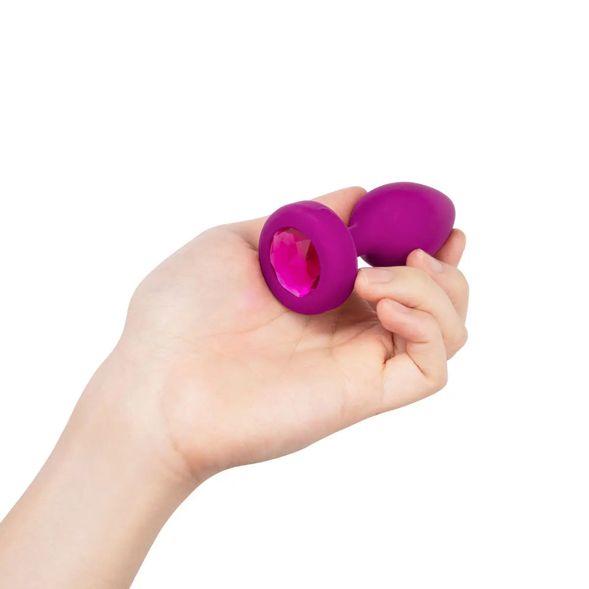 B-Vibe Vibrating Jewel Plug Small/Medium - Fuchsia B-Vibe