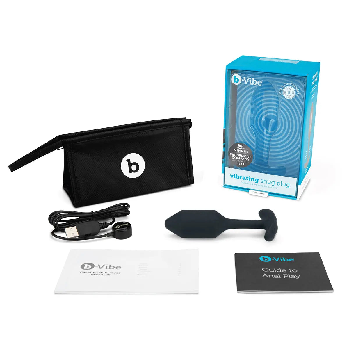 B-Vibe Vibrating Snug Plug 2 (M) - Black B-Vibe
