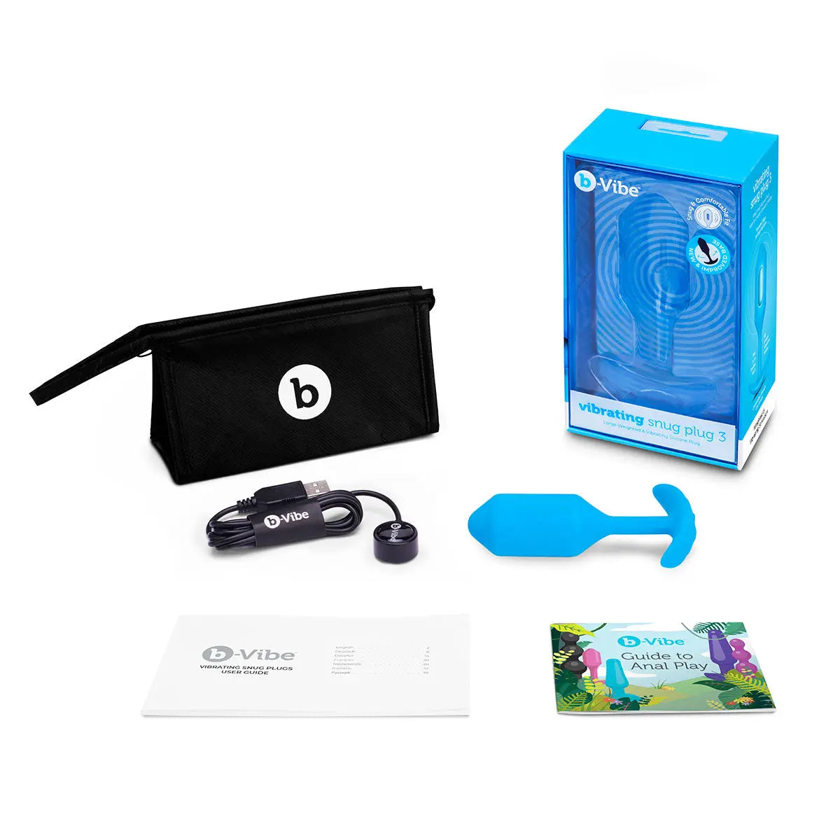 B-Vibe Vibrating Snug Plug 3 (L) - Blue B-Vibe