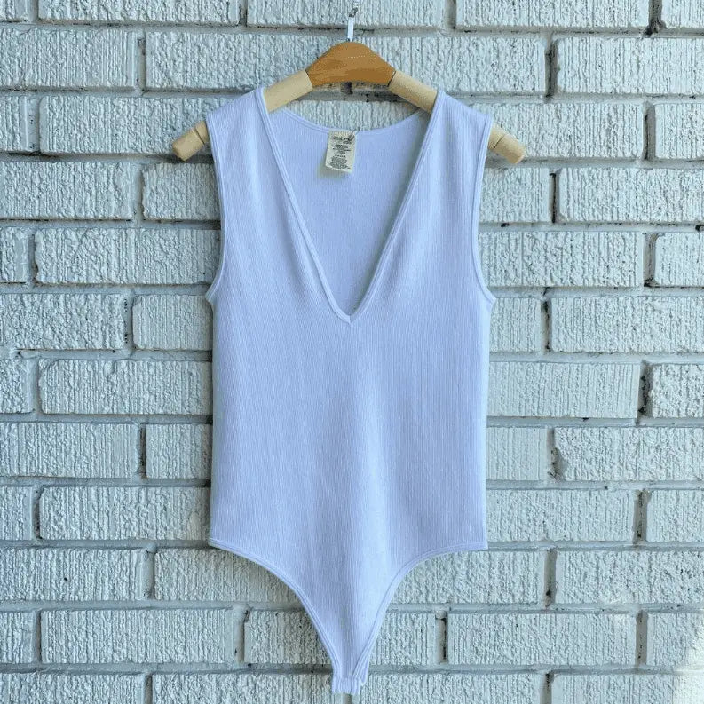 BAMBOO RIB DEEP V THONG BODYSUIT Pawsome Pet