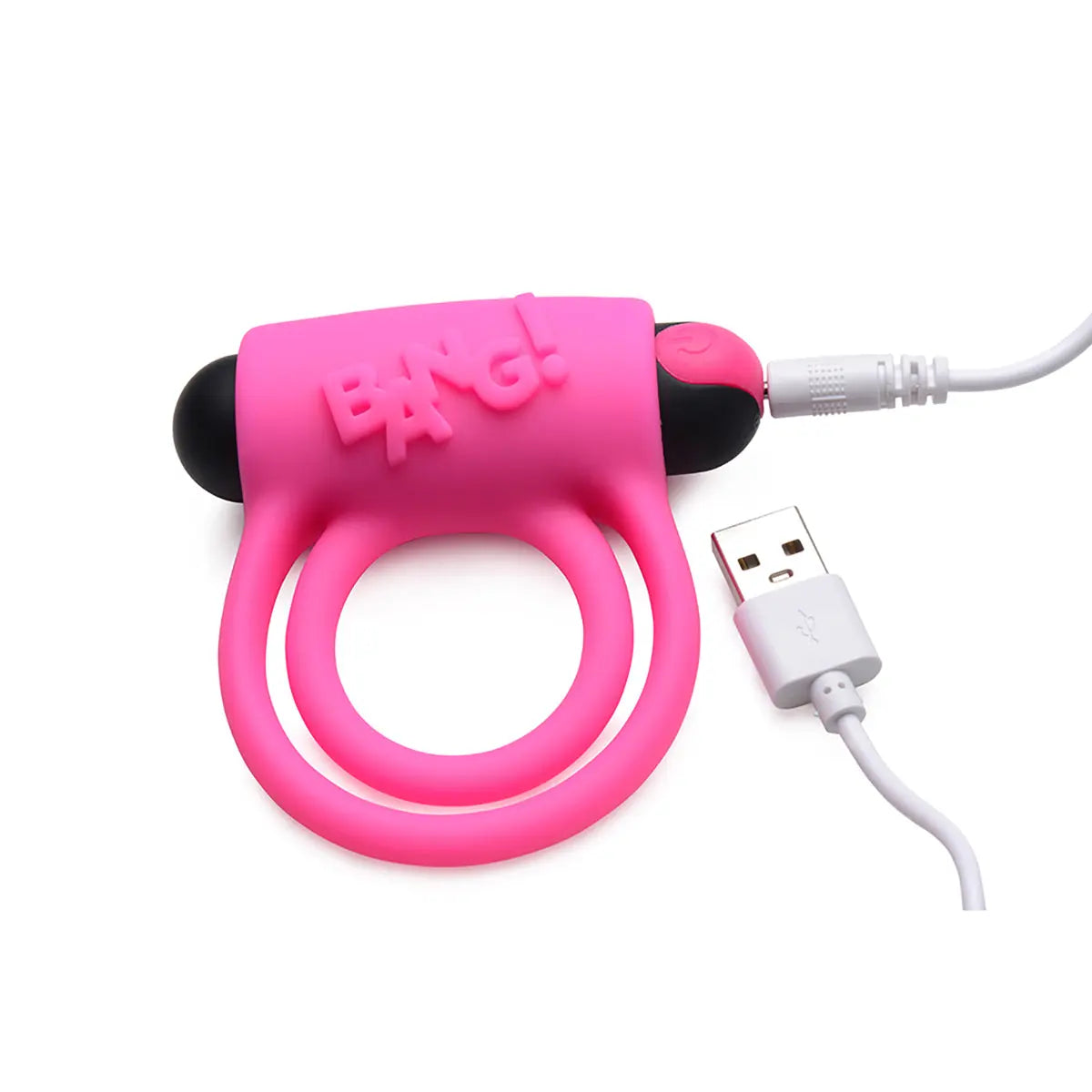 BANG! Silicone Cock Ring & Bullet with Remote Control Pink - GreatEagleInc