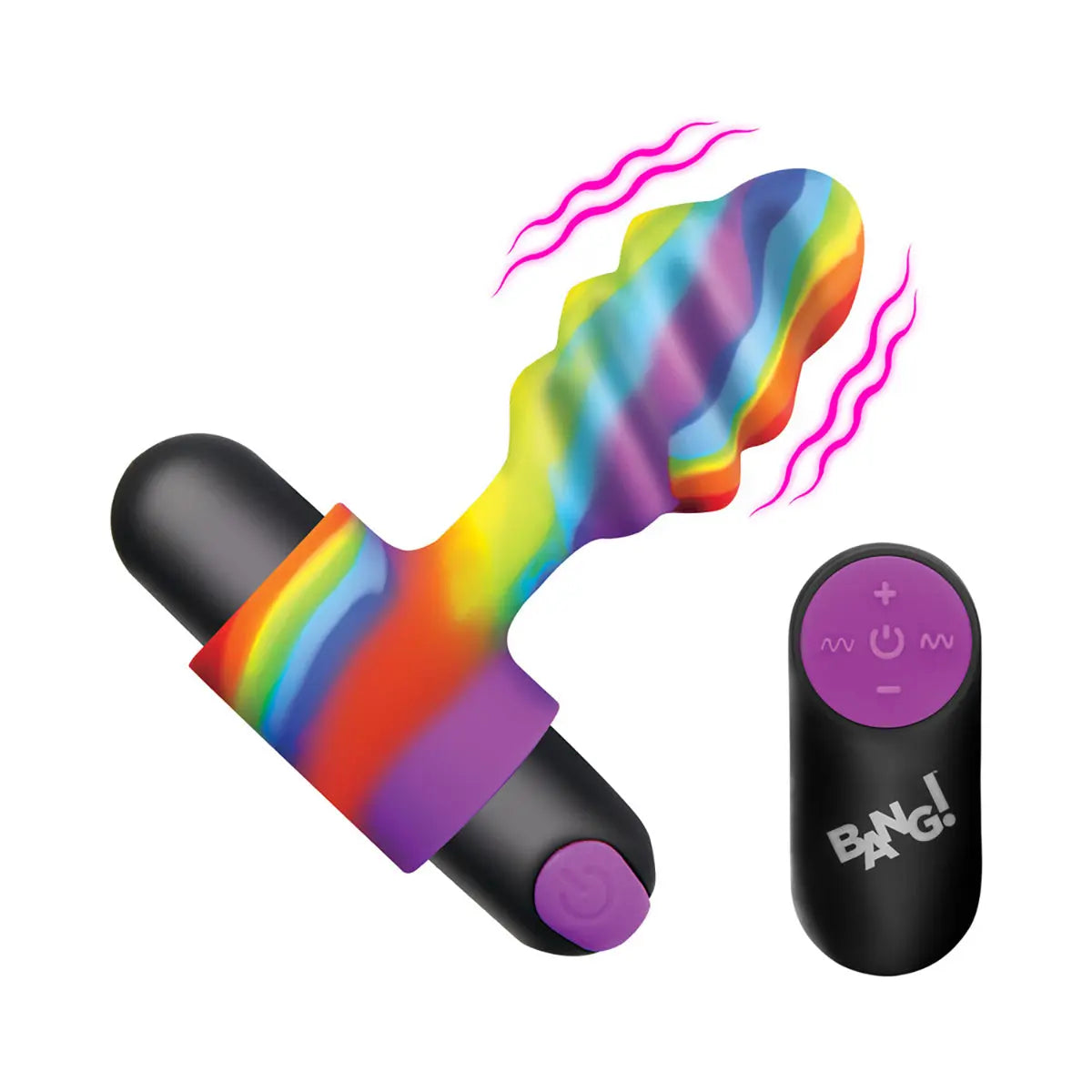 BANG! Vibrating Rainbow Butt Plug - GreatEagleInc