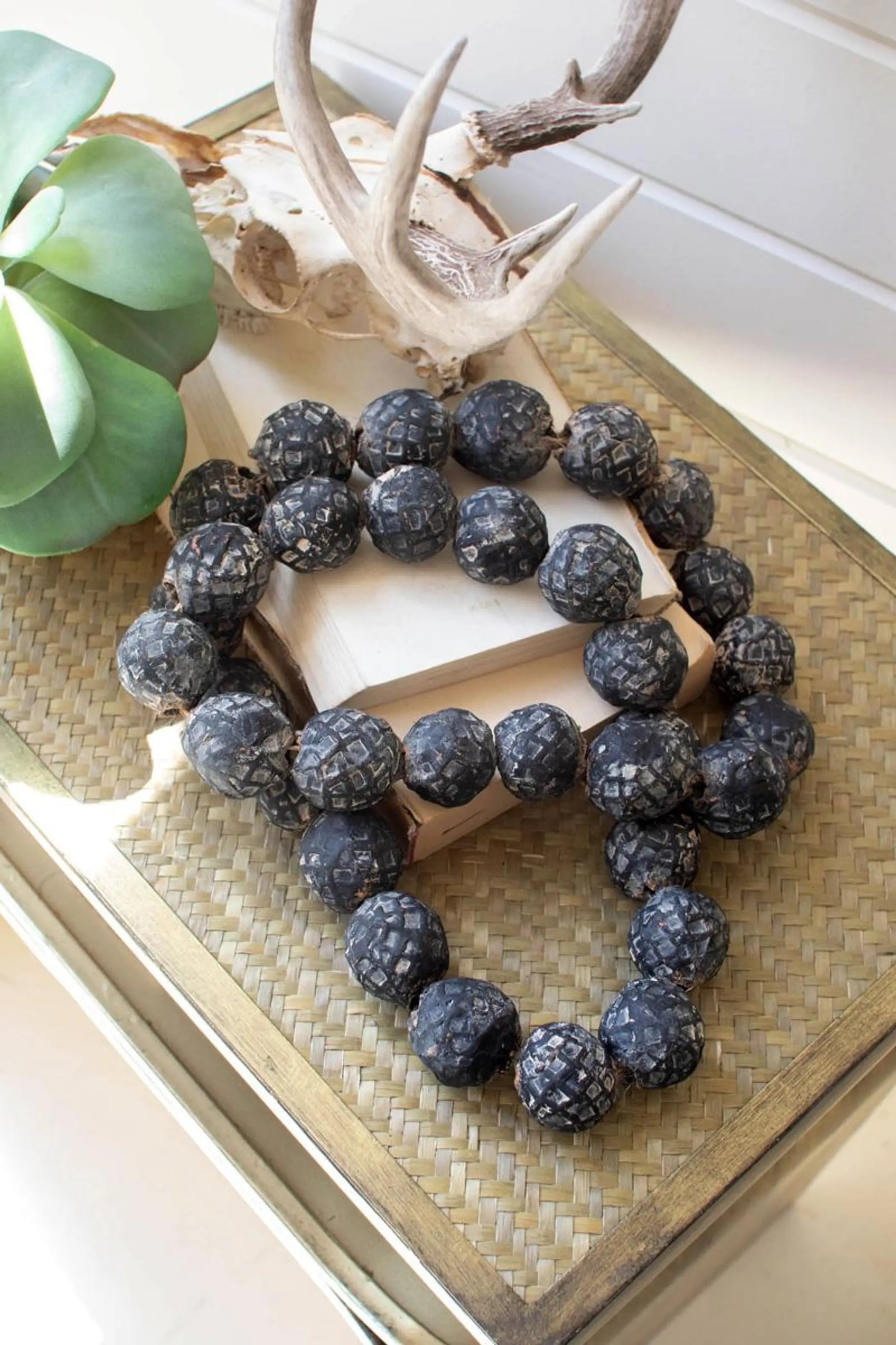 BLACK CLAY TABLETOP BEADS Kalalou