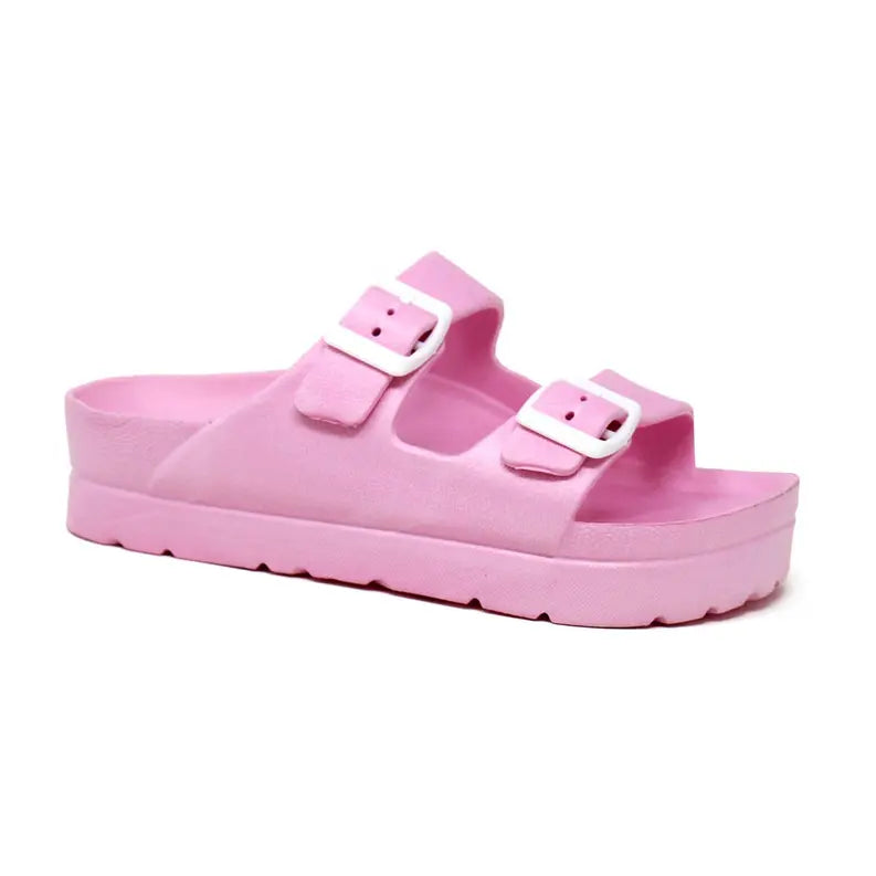 BRENNA Women's Open Toe Platform Sandal With Double Buckle Yoki Fashion