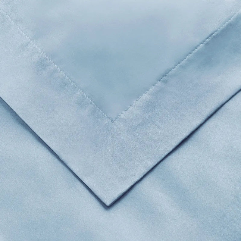 Baby Blue Twin Cotton Blend Washable Duvet Cover Set With Sham Homeroots Bed & Bath