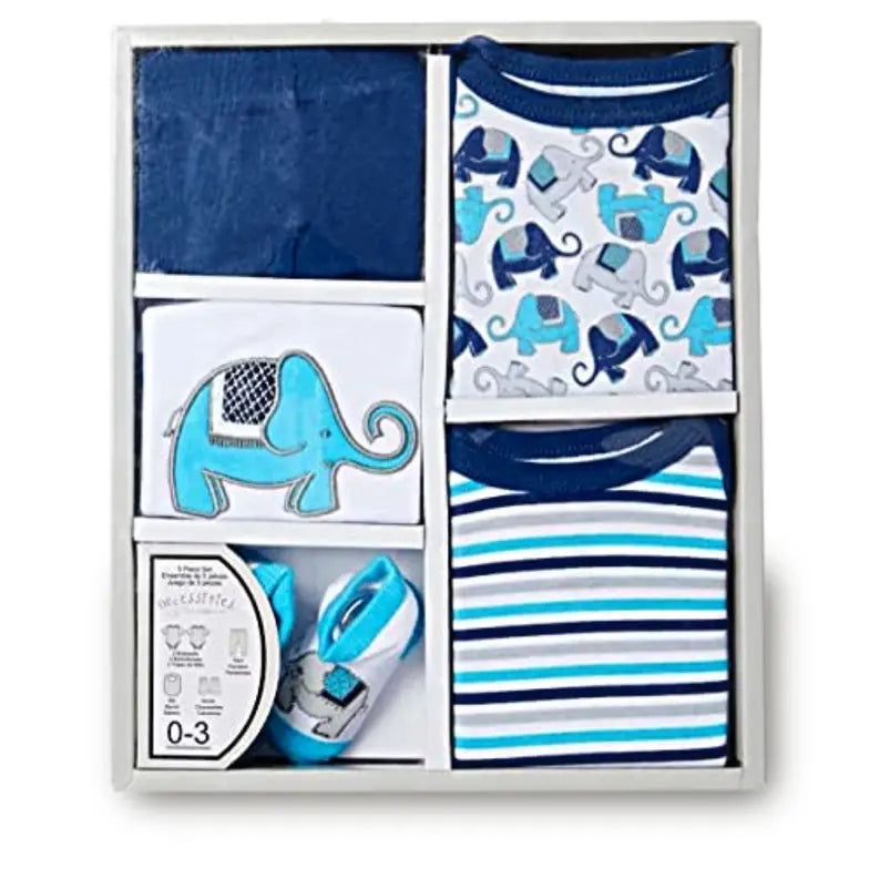 Baby Newborn Boy 5 Piece Gift Set Cornucopia Gifts