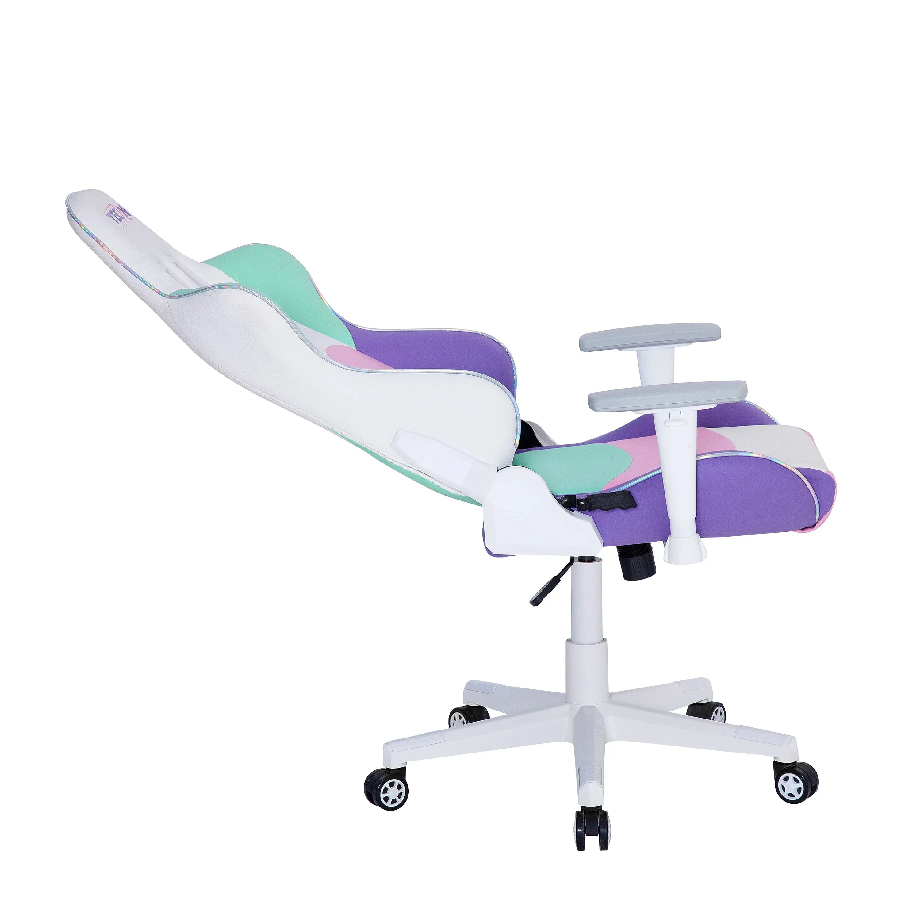 Baby Pink and White Adjustable Height Swivel Rolling Gaming Chair Homeroots Office