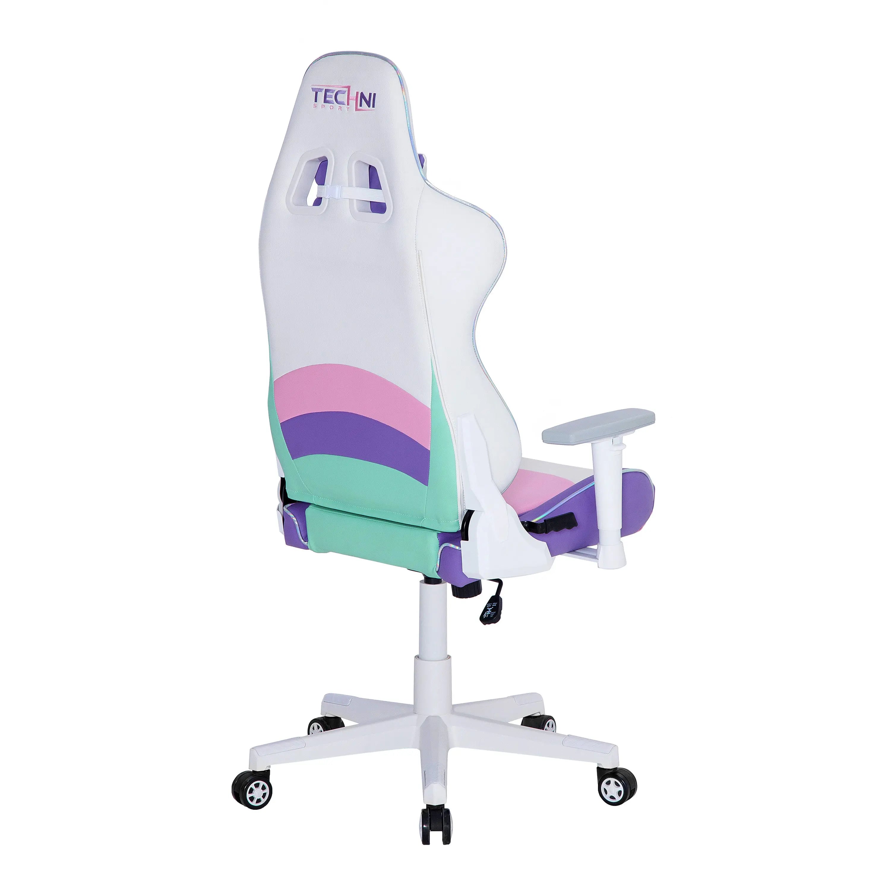 Baby Pink and White Adjustable Height Swivel Rolling Gaming Chair Homeroots Office
