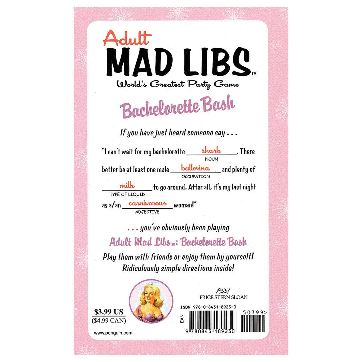 Bachelorette Bash Mad Libs Penguin