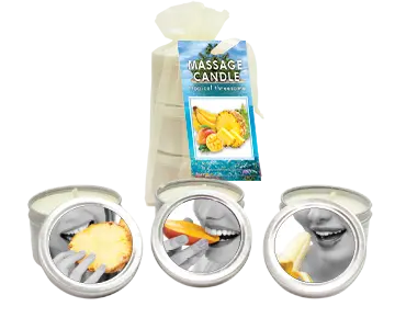 Bag Candle Tropical Trio Mango Margarita/ Banana Daiquiri/ Pineapple Breeze 2 Oz Earthly Body