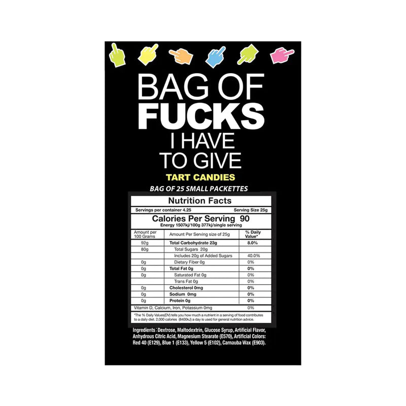 Bag Of Fucks I Have To Give Bag of 25 Little Genie