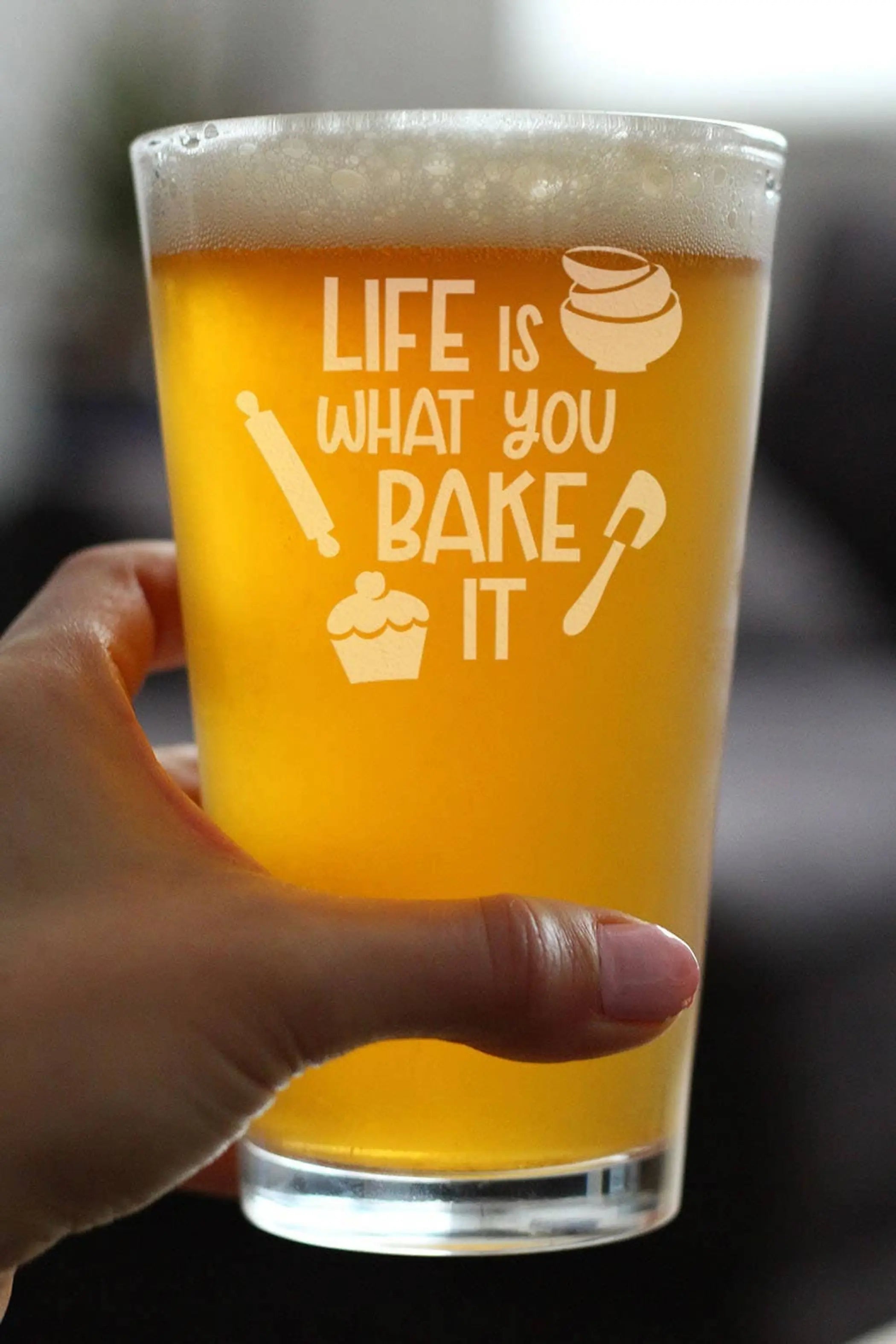 Bake it Pint Glass for Beer - Baking Gifts and Decor Bevvee