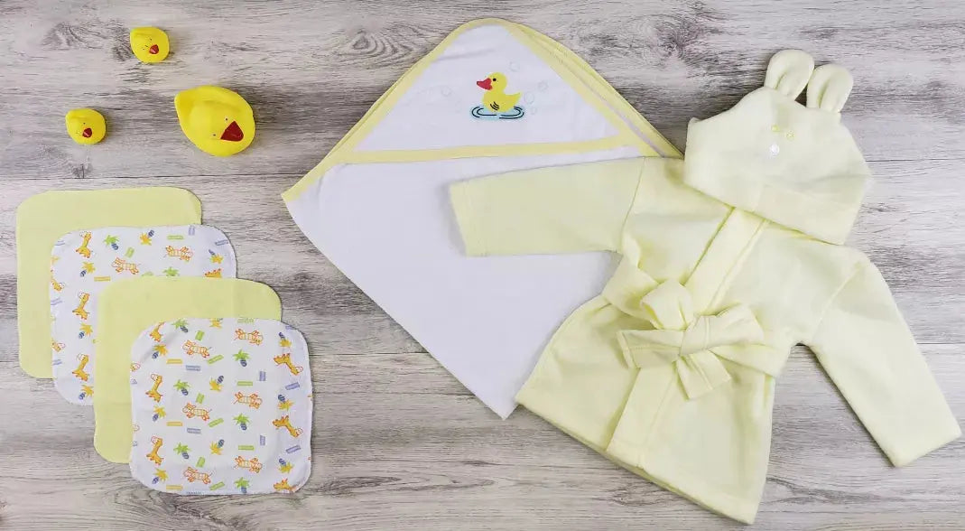 Bambini Hooded Towel, Wash Clothes and Robe Bambini